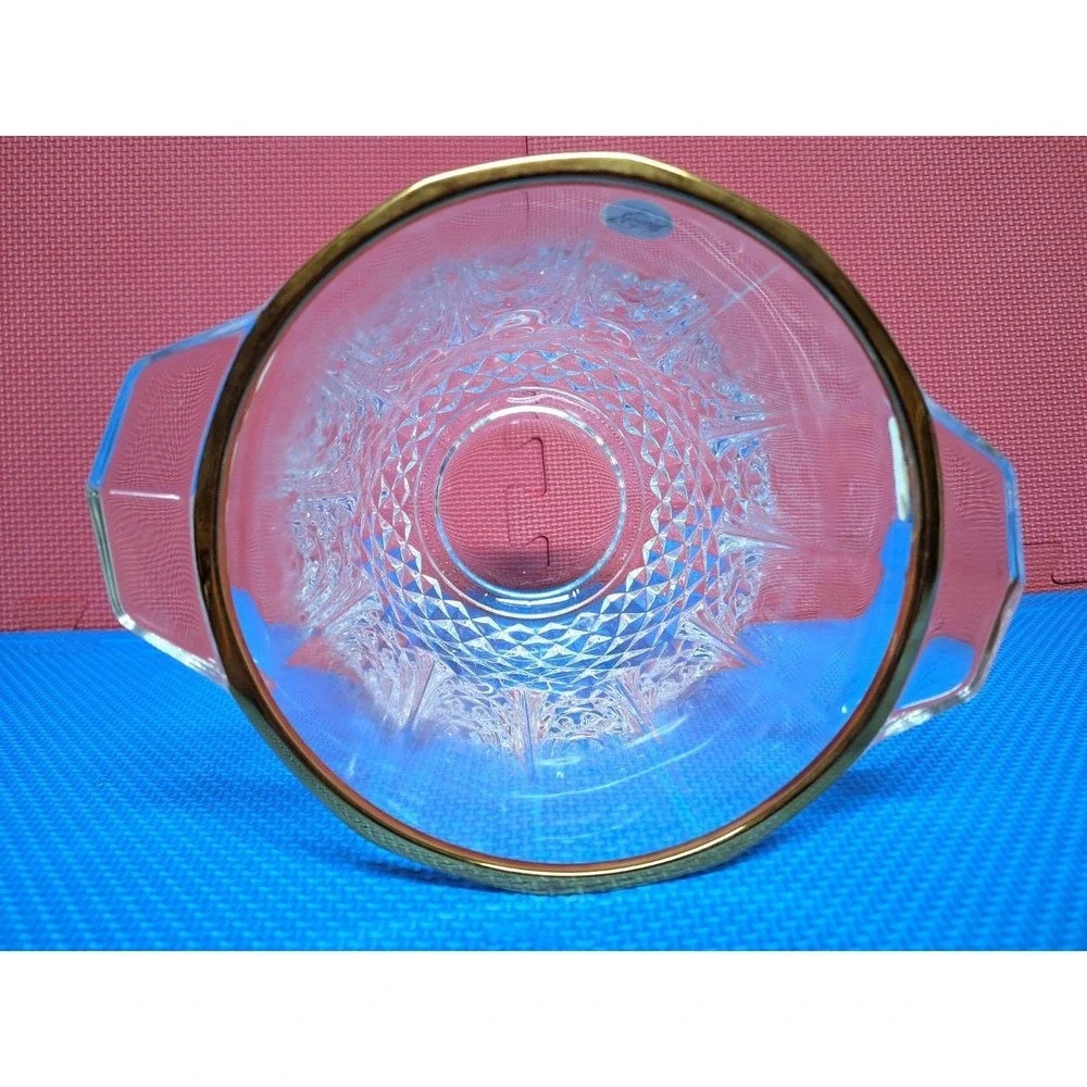 Cristal D'Arques Crystal Ice Bucket With Gold Rim France Vintage Discontinued